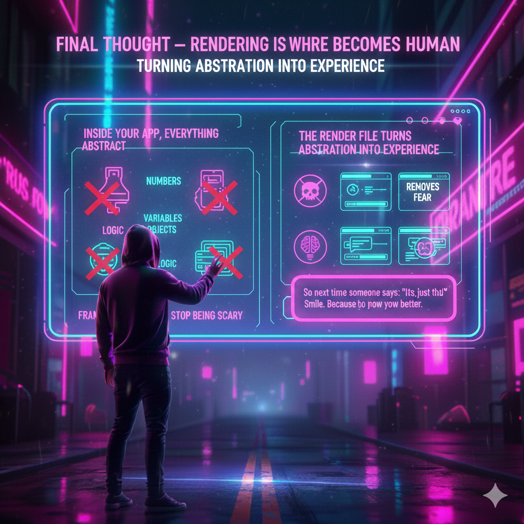 Rendering turns code into human experience